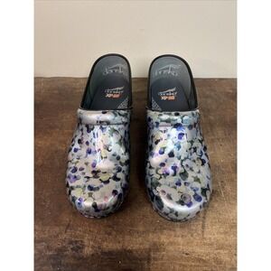 Dansko Womens XP 2.0 Multi Dots Patent Clog Size 42 EU Slip Resistant - US Sz 9
